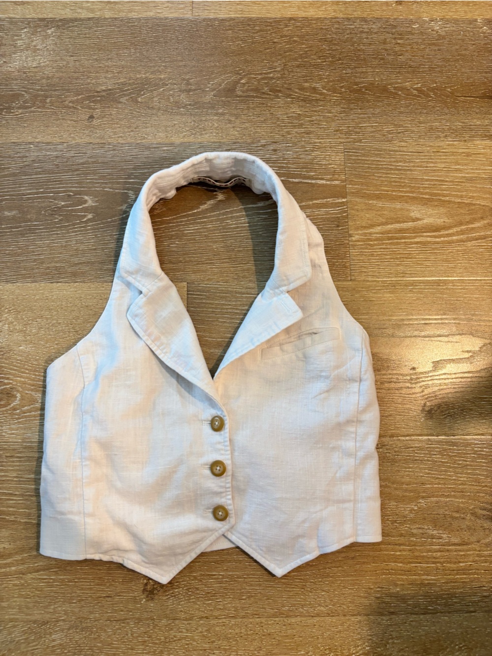 Free people white/cream linen vest small